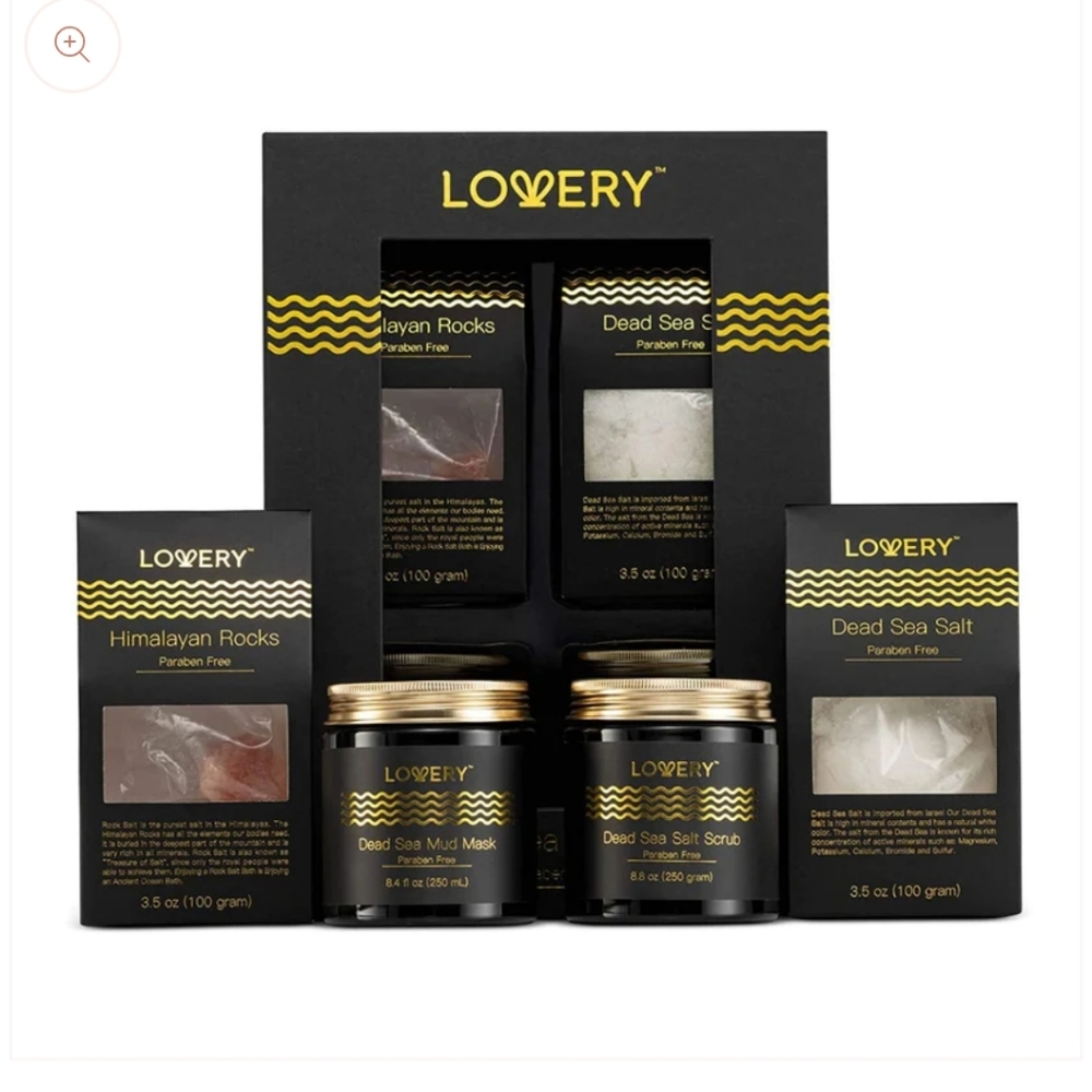 New $64 lovery Dead Sea Minerals Home Bath Gift Box - 5Pc Spa Kit